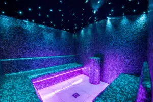 Baño de vapor realizado en gresite