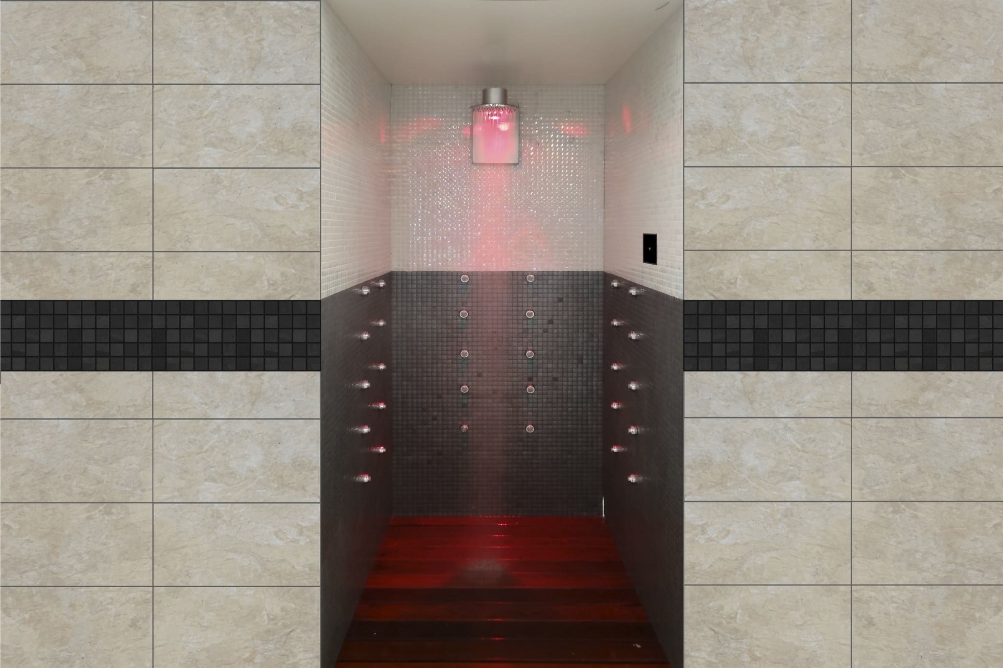 Swiss shower with chromotherapy