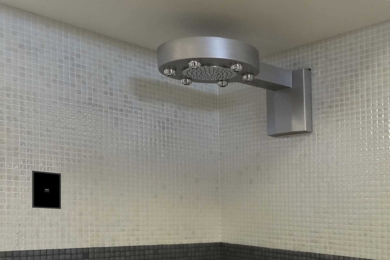 Ducha Tropical en pared de mosaico