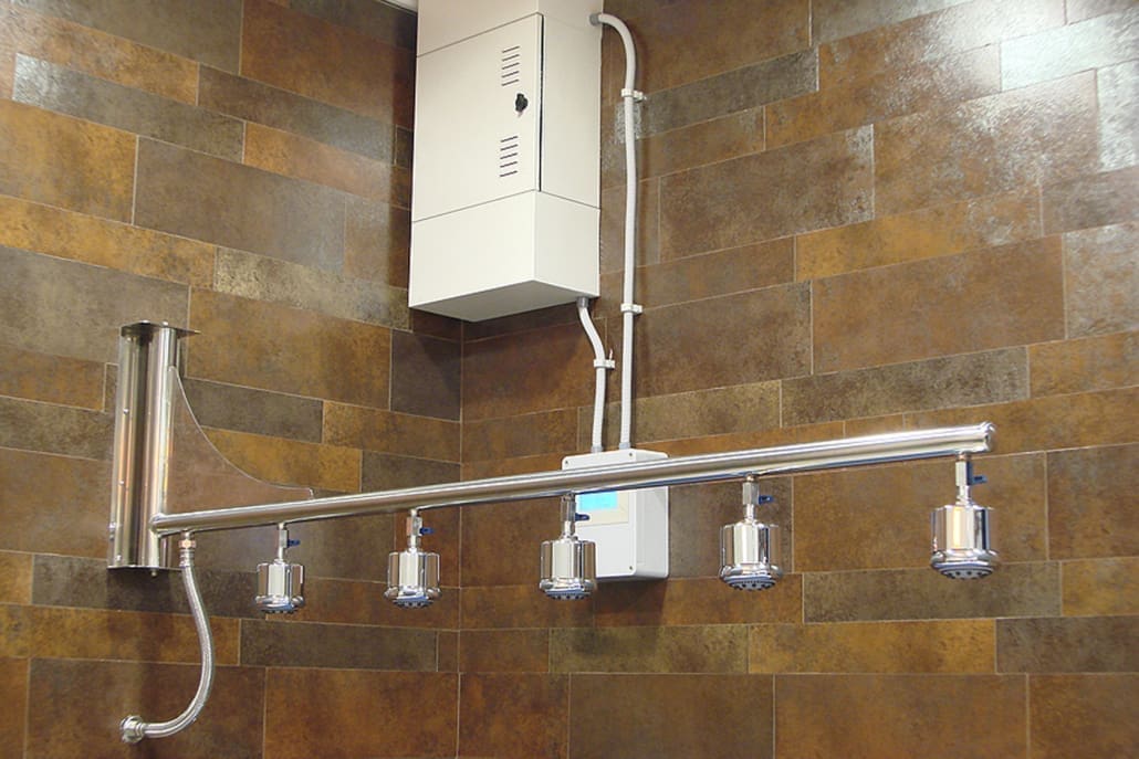 Douche Vichy avec 5 pommeaux de douche réglables