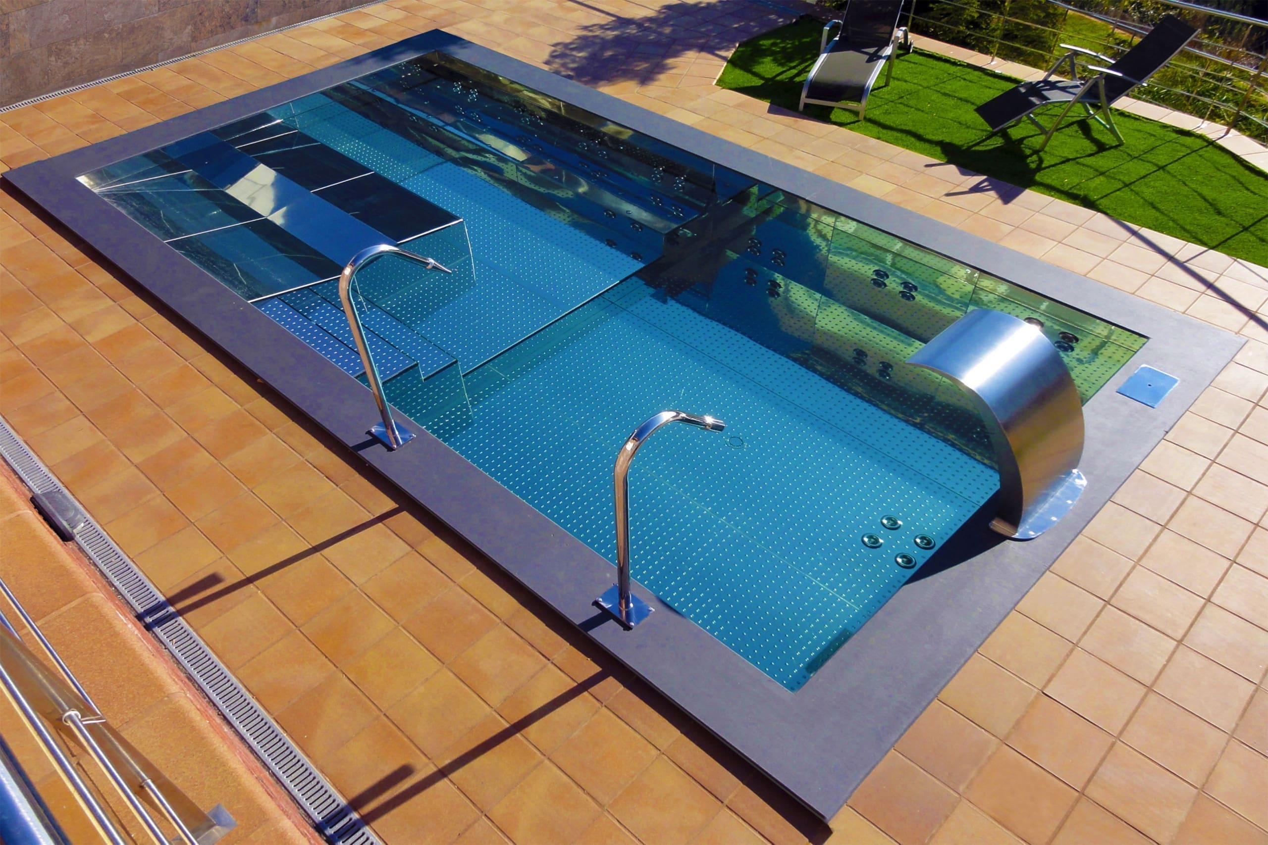 Piscines en acier acier inoxydable avec skimmer