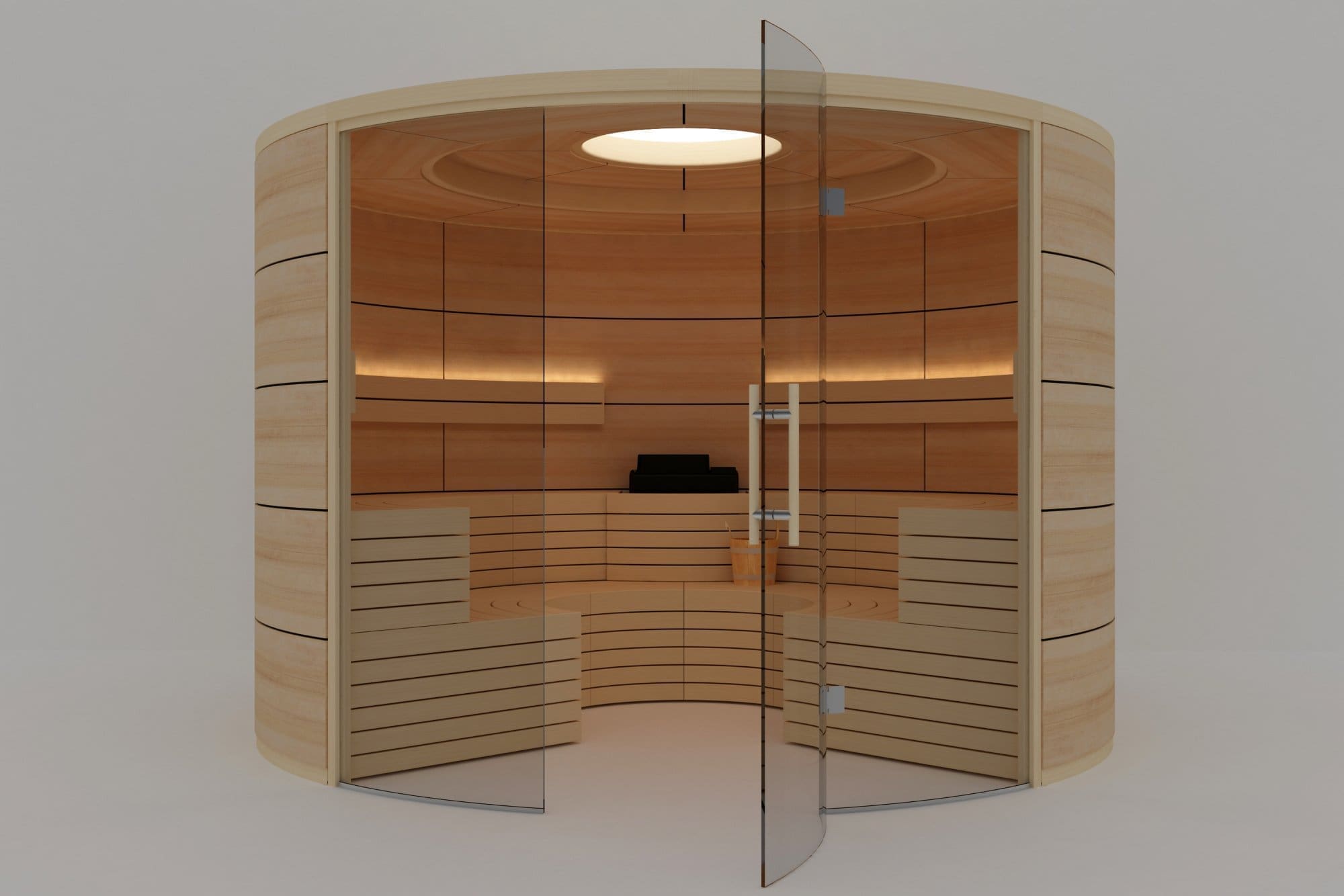 Sauna Round en madera de Hemlock