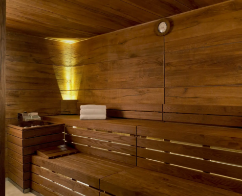 Sauna sueca de madera natural Inbeca