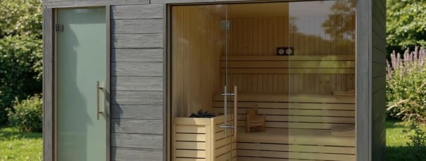 Sauna en un Jardín al aire libre