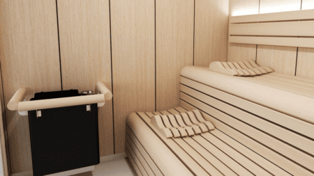 Baño turco o hammam para circuito wellness con ducha escocesa
